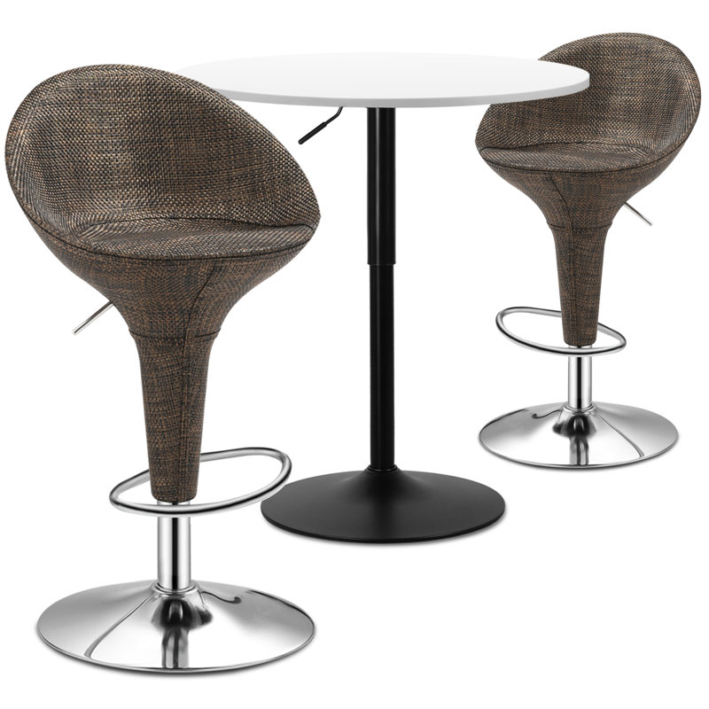 Ensemble de salle à manger 3 pièces, H 36 po x L 31,5 po x l 31,5 po, Blanc