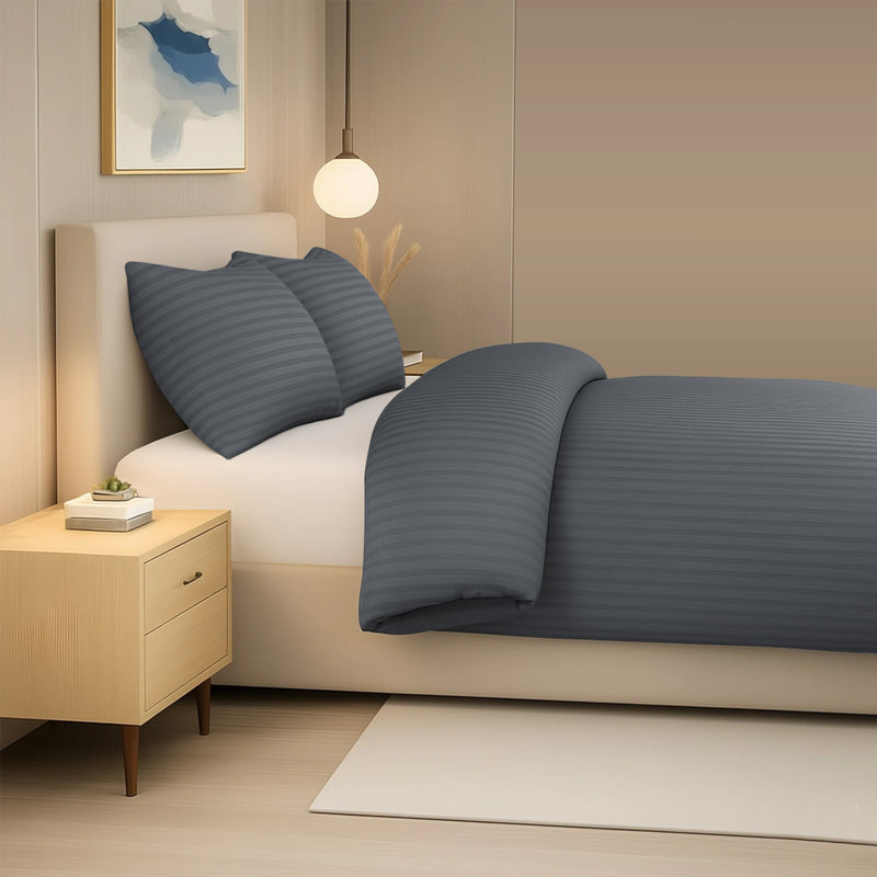 Microfiber Striped Duvet Cover Set, Single