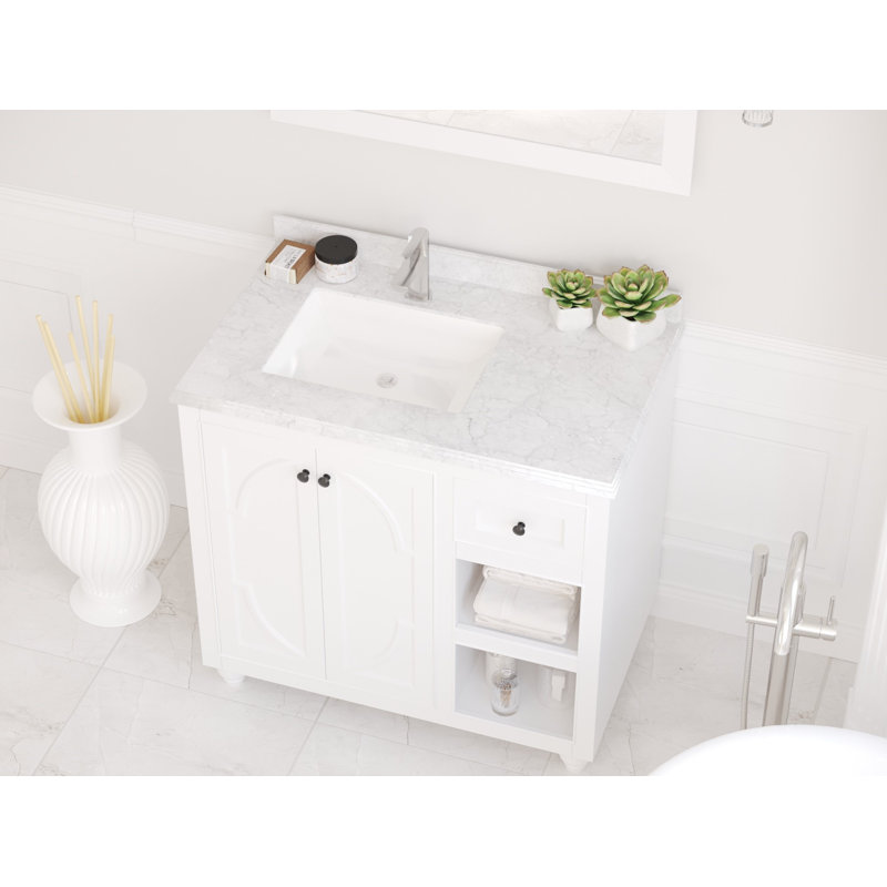 Ensemble de meuble-lavabo simple 36 po Mundy, Carrera blanche, Blanc