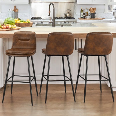 Pelayo Upholstered Leather Bar & Counter Stool