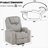 Power Recliner Chair Swivel, Upholstered 360° Swivel Recliner With Gold 5-Star Base, Light Grey, Smooth Motion And Ergonomic Design