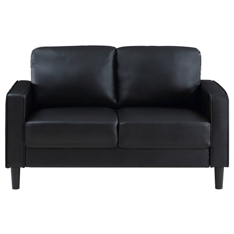 Causeuse noire avec accoudoirs rembourrés pour le salon et la chambre à coucher