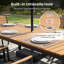 Ensemble de salle à manger pour 10 personnes en L 94,5 po avec chaises pliantes réglables et trou pour parasol-379537600-379537601