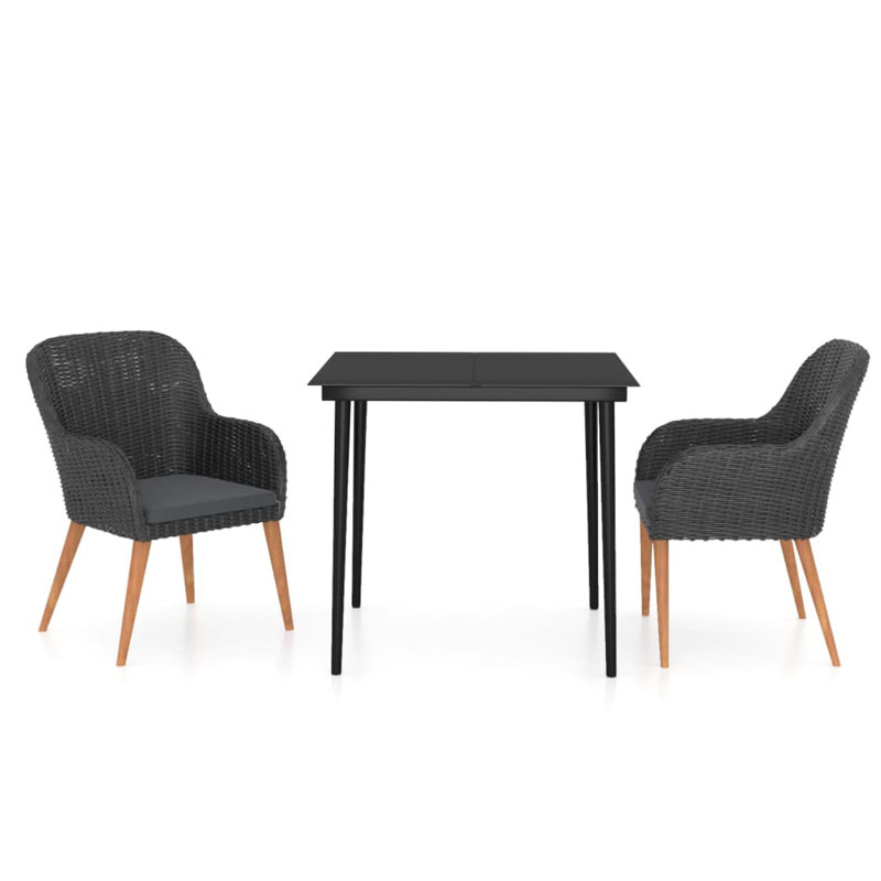 Janill Square 2 - Person Bistro Set, 29.1" H x 31.5" W x 31.5" D, Black, 2