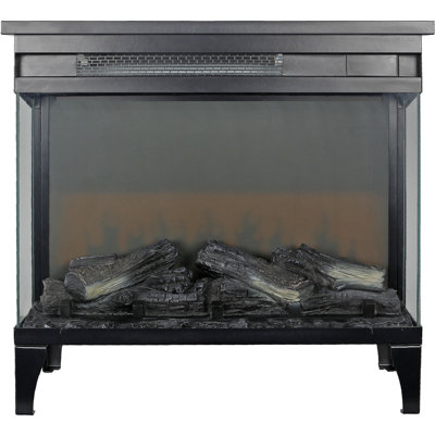 24 Inch Three Sided Glass Electric Fireplace With Feet