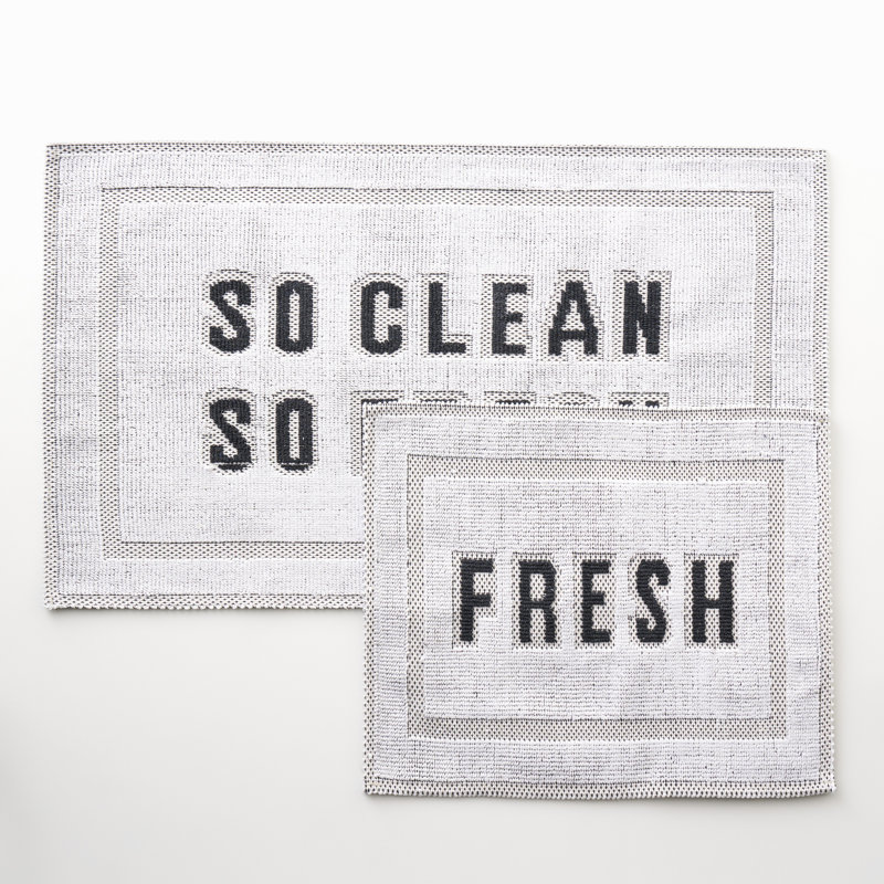 Clean & Fresh Bath Mat Set, White, Rectangle- 40" H x 23.5" W