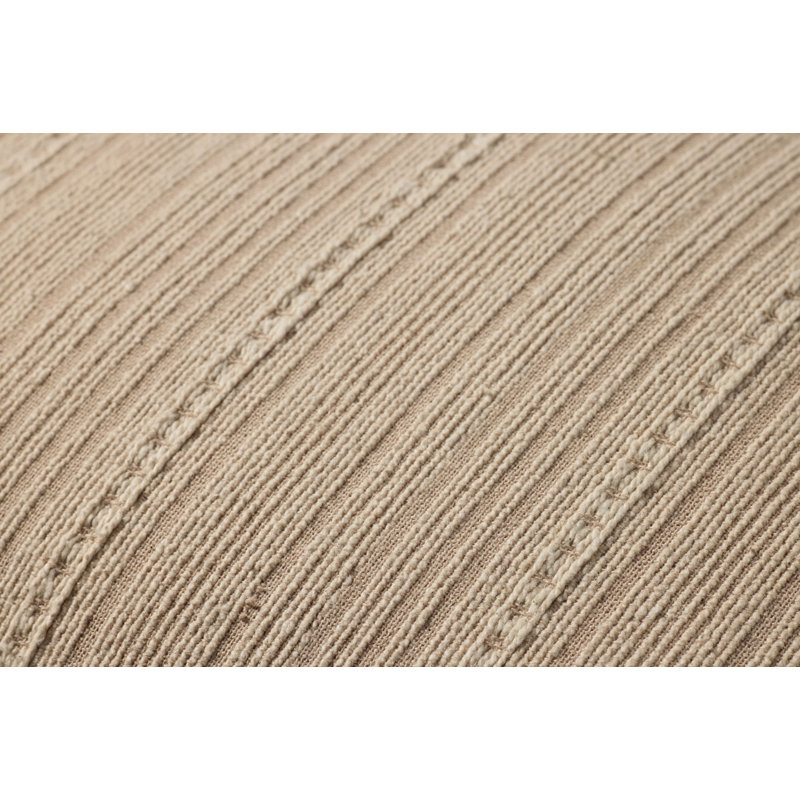 Natural Cotton Striped Square Throw Pillow with Poly Insert