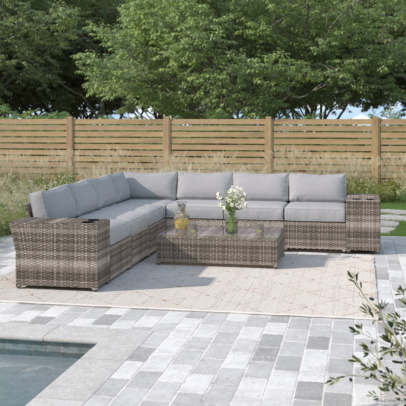 Faroe Wicker Fully Assembled 10 Pieces Seating Group with Cushions