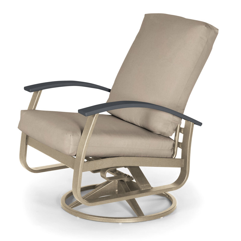 Belle Isle Outdoor Swivel Lounge Chair, Canvas Navy Sunbrella® Canvas, Classic Graphite P30, Textured Snow