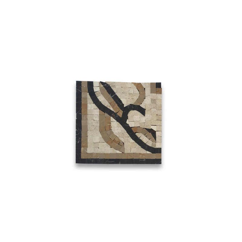 Carreau de mosaïque en marbre pour mur et plancher 5,9 po x 5,9 po Emperador
