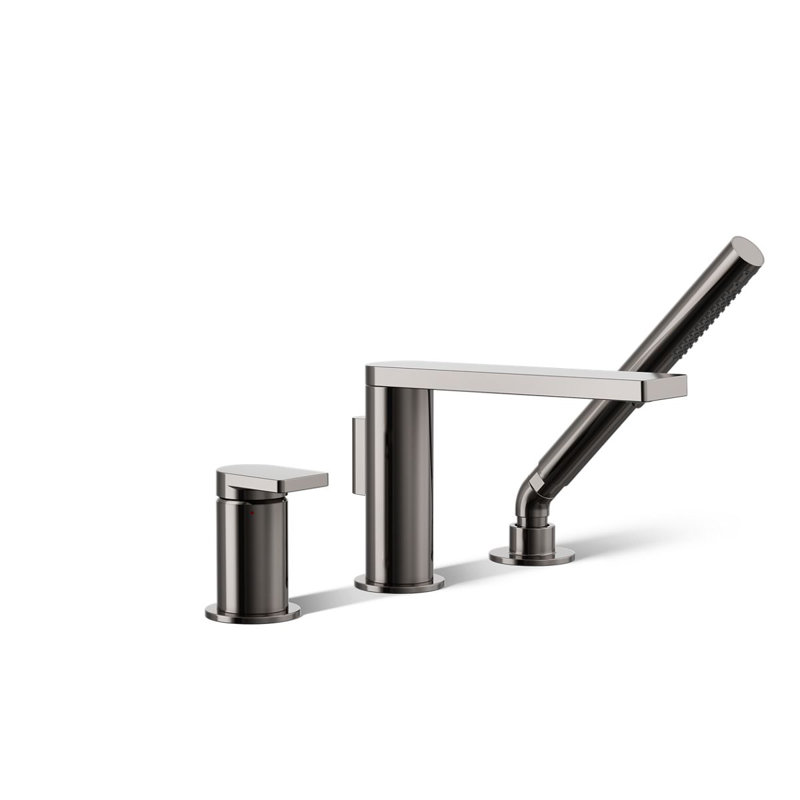 Composed Deck-Mount Bath Faucet With Handshower, Vibrant Titanium