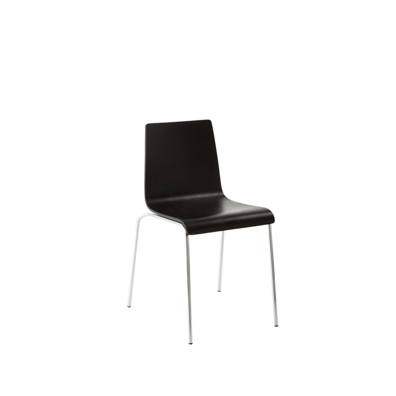 Chair 19.4'' H Stacking Side Chair, Graphite