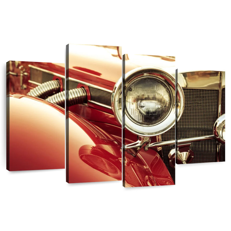 Voiture rétro rouge Mehar Classy, H 32 po x l 52 po