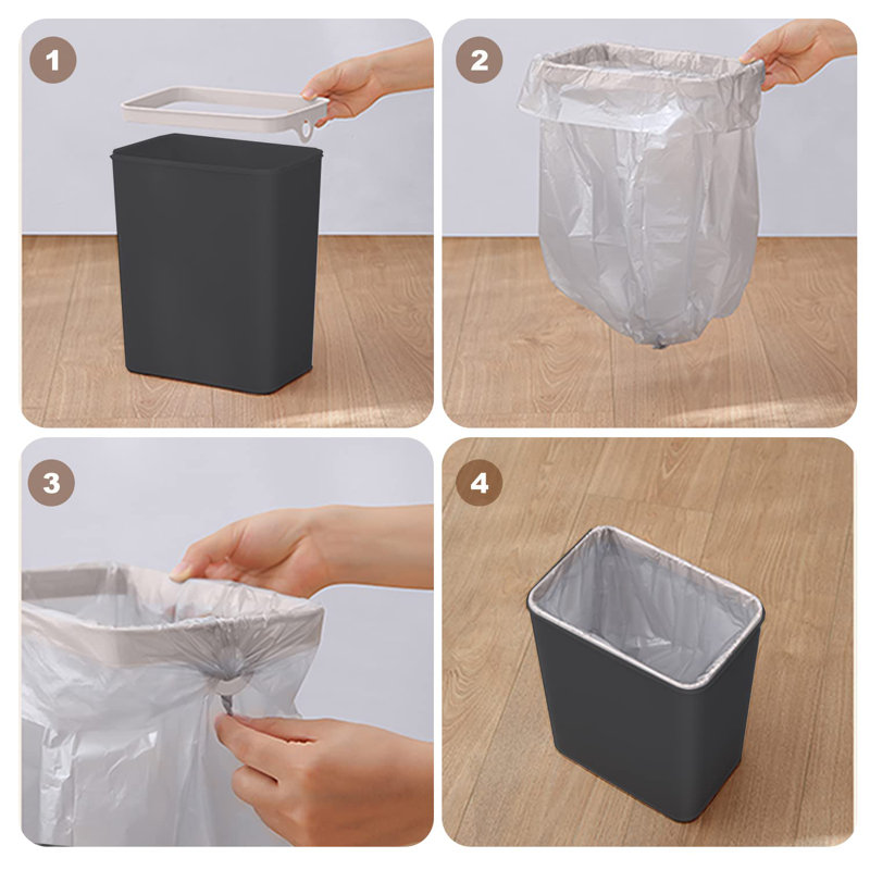Touchless Bathroom Trash Can,2.5 Gallon Smart Trash Can Sensor Motion,Skinny Trash Bin With Lid,Electric, Narrow, Plastic, Auto Open,(Black)