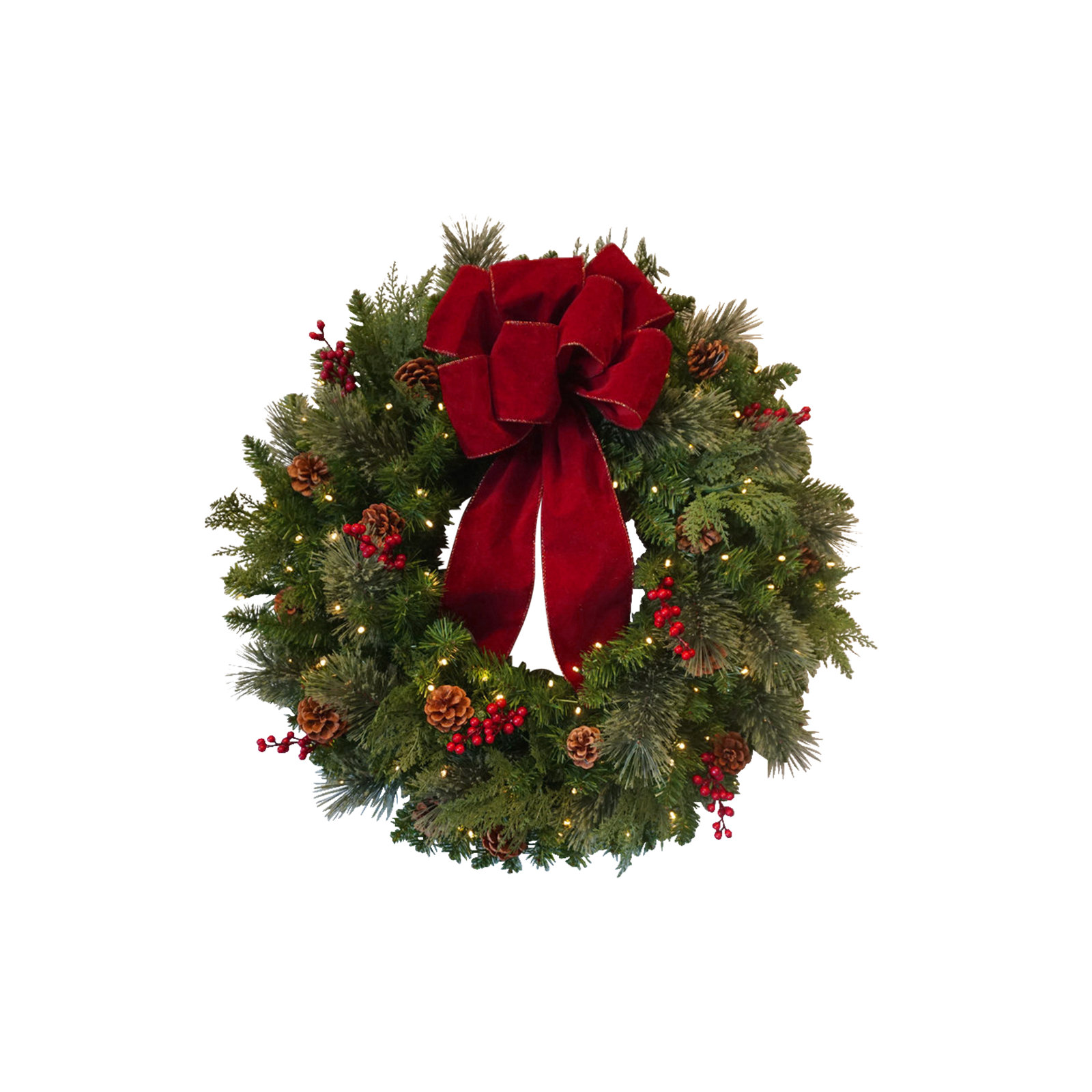 30" Lighted Classic Christmas Wreath