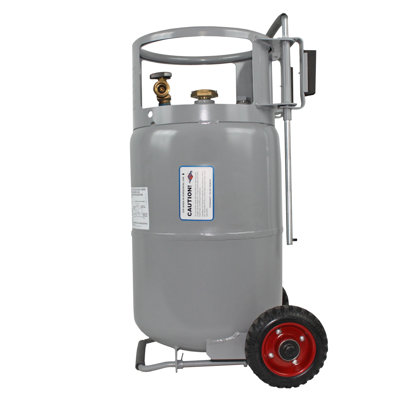 Réservoir de propane horizontal vertical Flame King de 30 lb avec OPD de qualité supérieure, jauge intégrée, roues de chariot