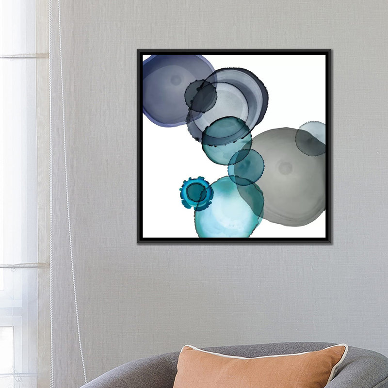 « Seaglass I » par Carol Robinson, reproduction d’art, Pas de tapis, Toile avec cadre noir, H 26 po x l 26 po x P 1,5 po