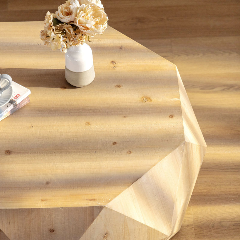 38 Inch Three-Dimensional Embossed Pattern Coffee Table