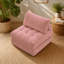 Pouf pliable une place en velours côtelé rose de 160 cm, canapé moelleux et confortable pour salon, chambre et dortoir.