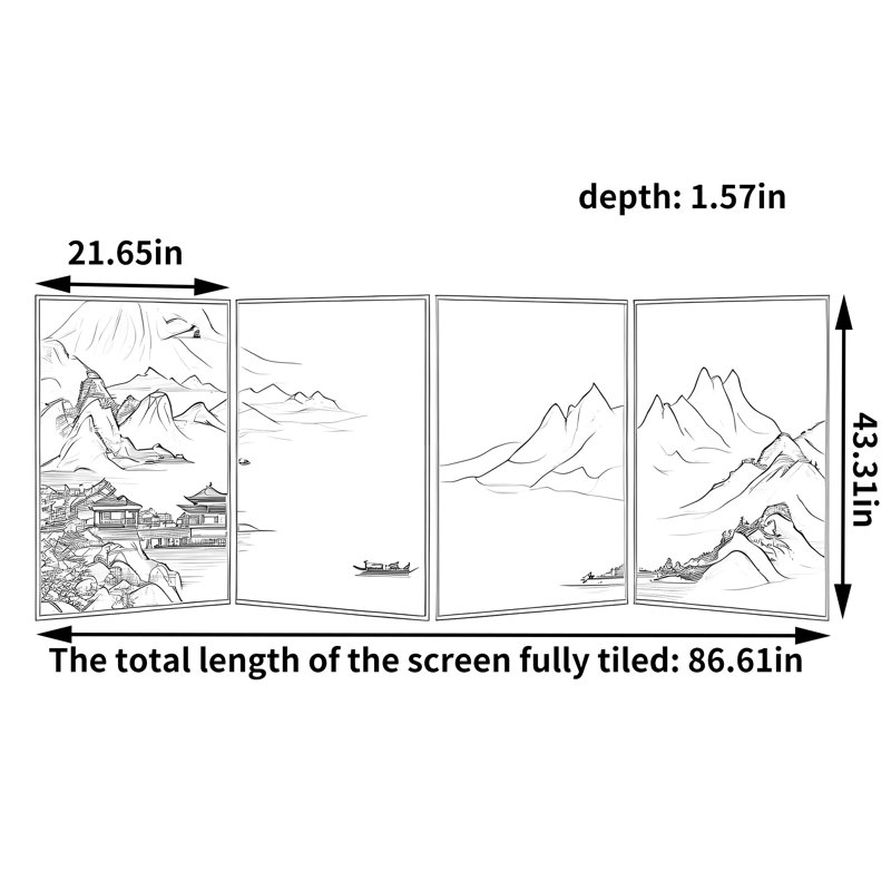 Mazama, 43.31" H x 86.61" W x 1.57" D