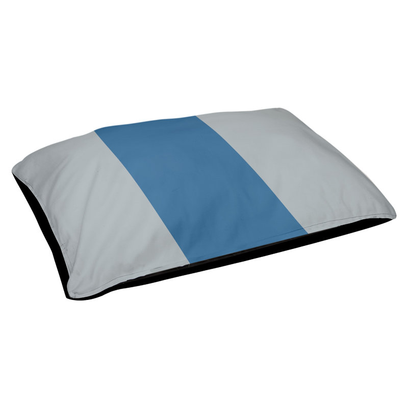 Coussin pour chien hockey Minnesota, Petit (l 28 po x P 18 po x H 9,5 po), Argent / Bleu