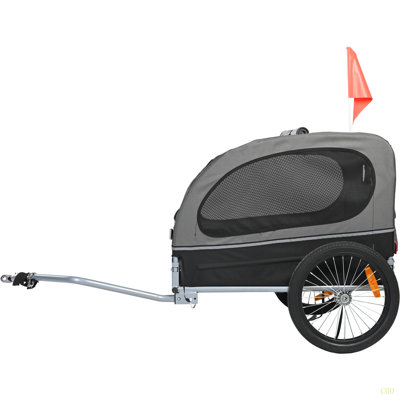Dog Bike Trailer, Supports Up To 88 Lbs, Pet Cart Bicycle Carrier, Easy Folding Frame With Quick Release Wheels, Universal Bicycle Coupler, Reflectors, Flag, Collapsible To Store