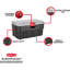 Actionpacker Lockable Storage Box, 35 Gal, Grey And Black, Outdoor, Industrial, Rugged