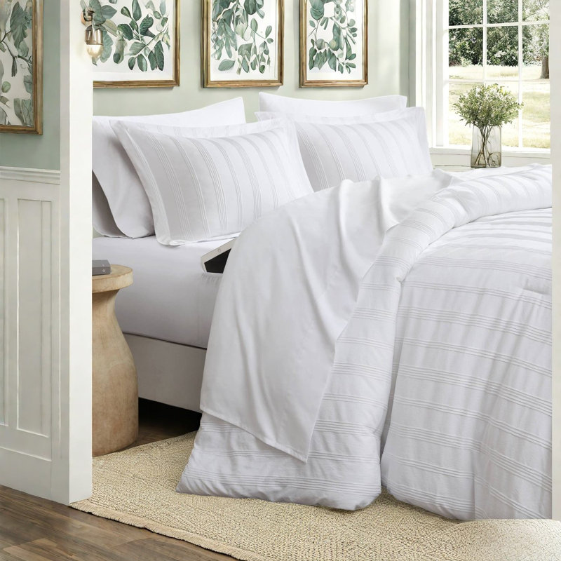 Piece Cal King Polyester Bedding Sets, Modern Striped Home Style