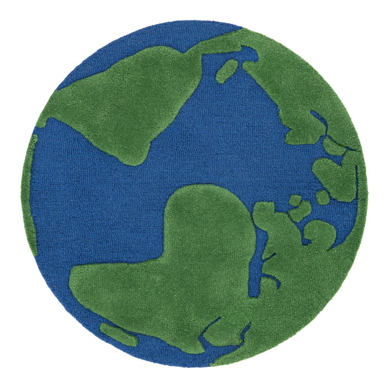 Tapis en laine pour enfants Unique Loom Earth Playtime, Rond 3 pi 1 po