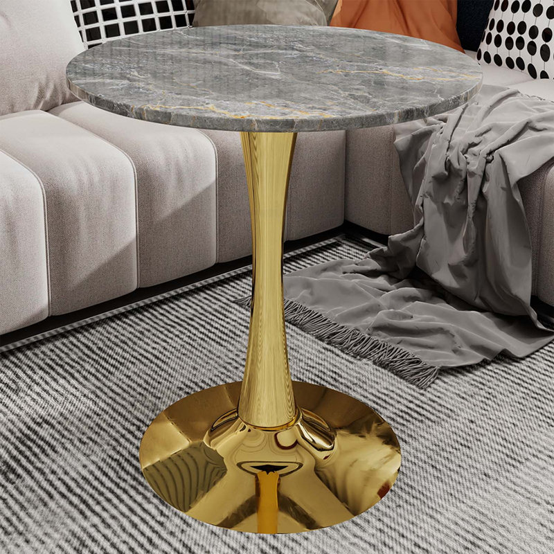 Table basse ronde de conception moderne, pour une utilisation polyvalente dans divers environnements, Blanc
