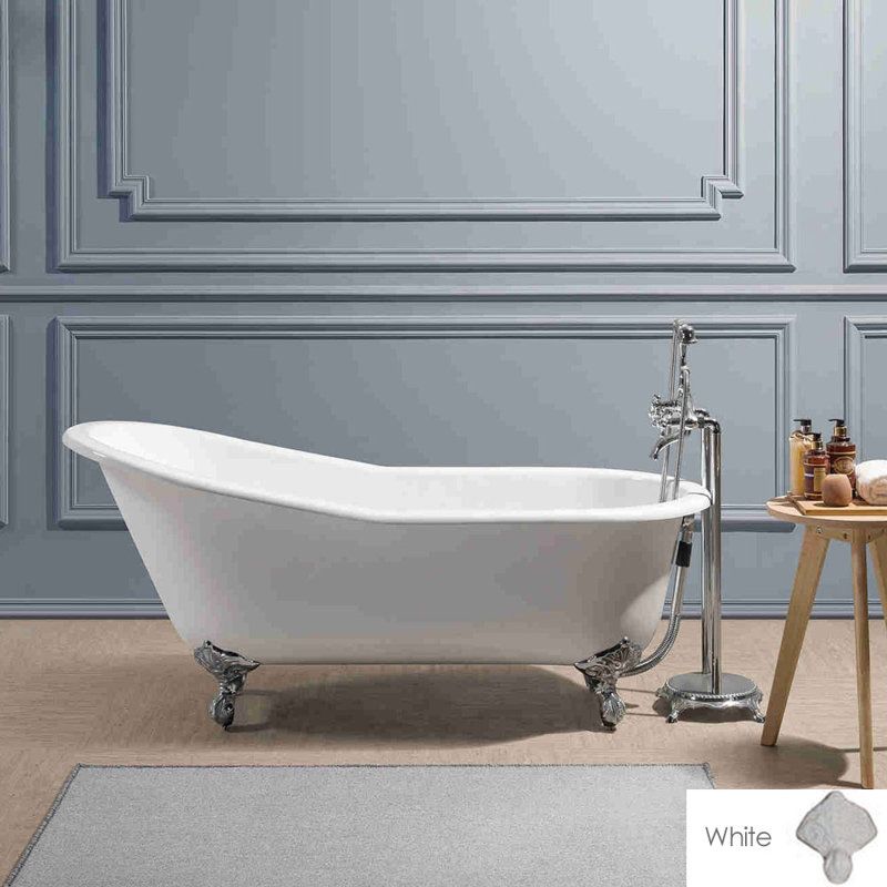 Mila 61.2'' x 30'' Soaking Porcelain Bathtub, White