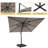 Danashia 120'' x 120'' Rectangular Cantilever Umbrella with Crank Lift , Counter Weights Included-1859711763