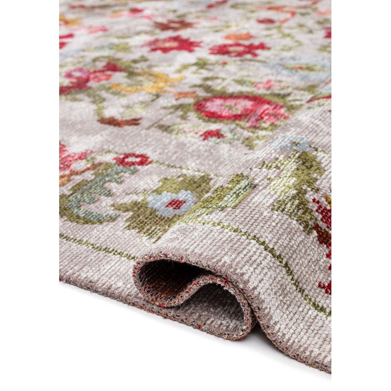 Danyell Rectangle Oriental Cotton and Viscose Indoor / Outdoor Area Rug, Rectangle 6'6" x 9'10"