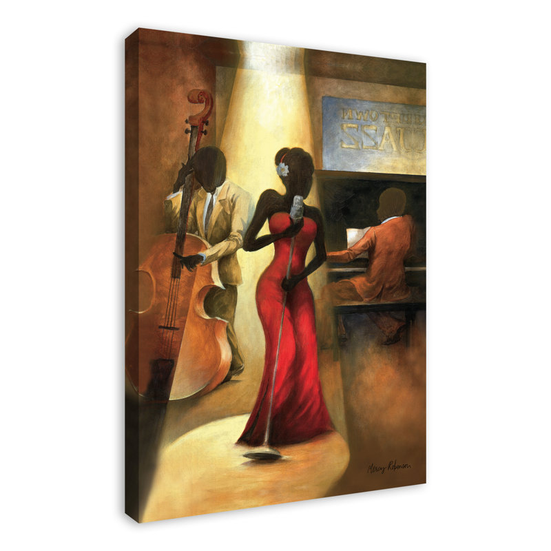 " Jazz Singer In Red " Print, 36" H x 24" W x 1.25" D, No Frame