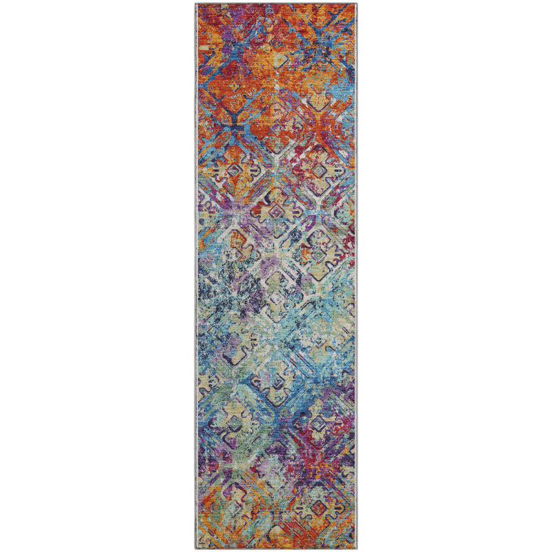 Premium Machine Washable Prisco Copper Rug, Runner 2'3" x 7'6"
