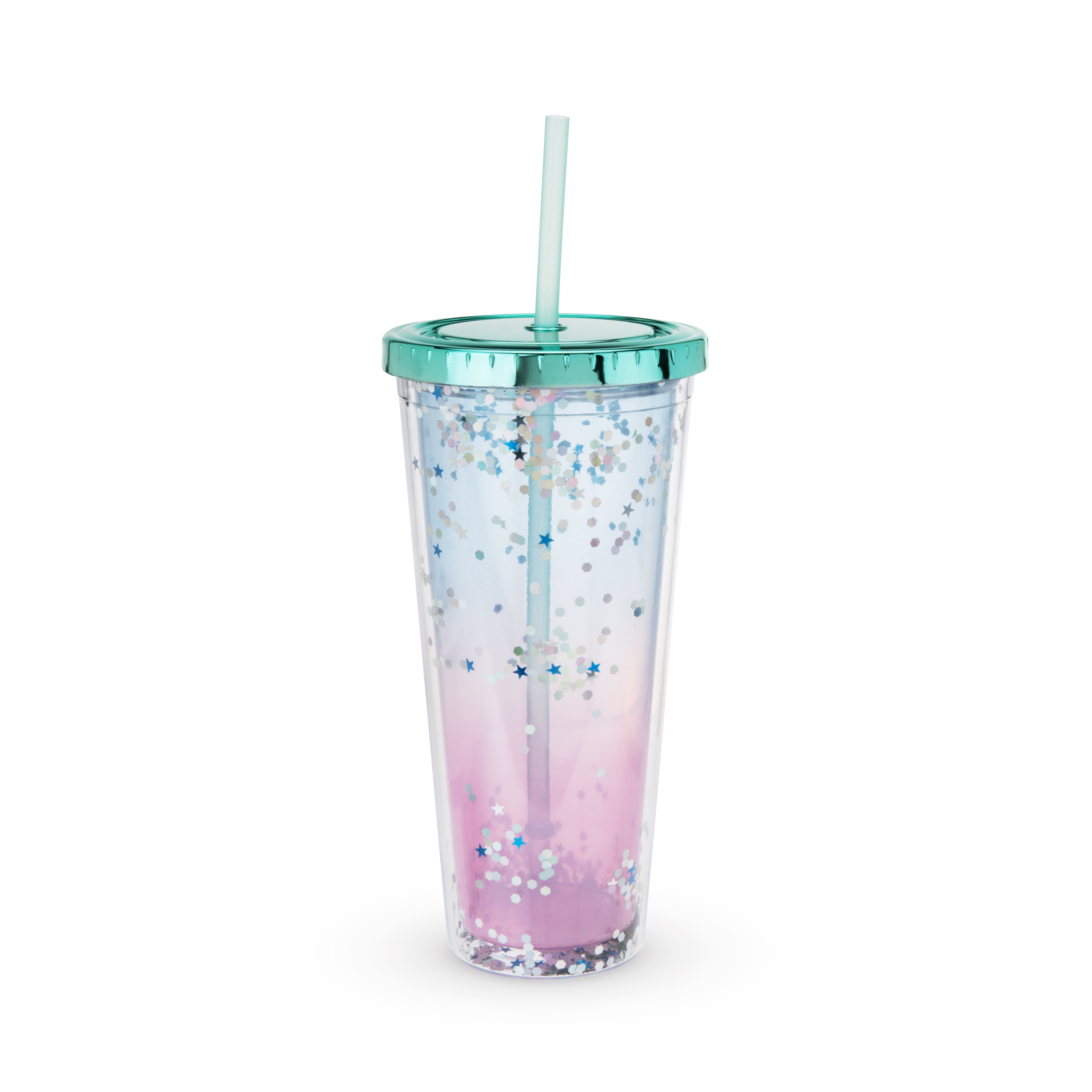 Blush Glam Double Walled Glitter Tumbler - Silver