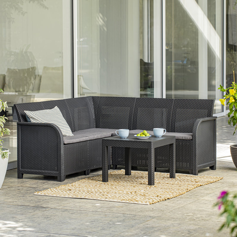 Keter Rosalie 5 Seater Corner Set - Graphite