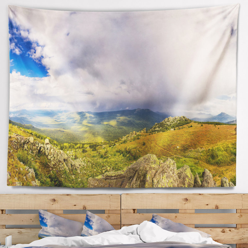 Tapisserie panorama en ciel avec nuages the landscape, H 78 po x l 92 po