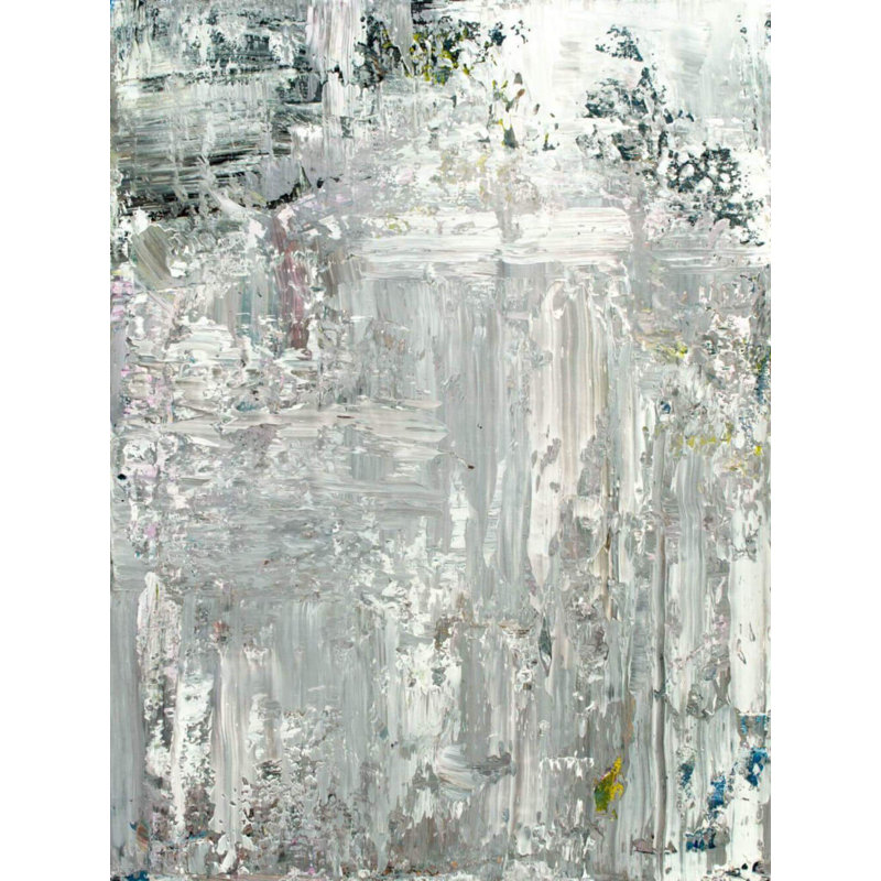 Upturn On Giclee Canvas Hand Embellished Art, White Framed Canvas, 49.5" H x 37.5" W x 1.75" D