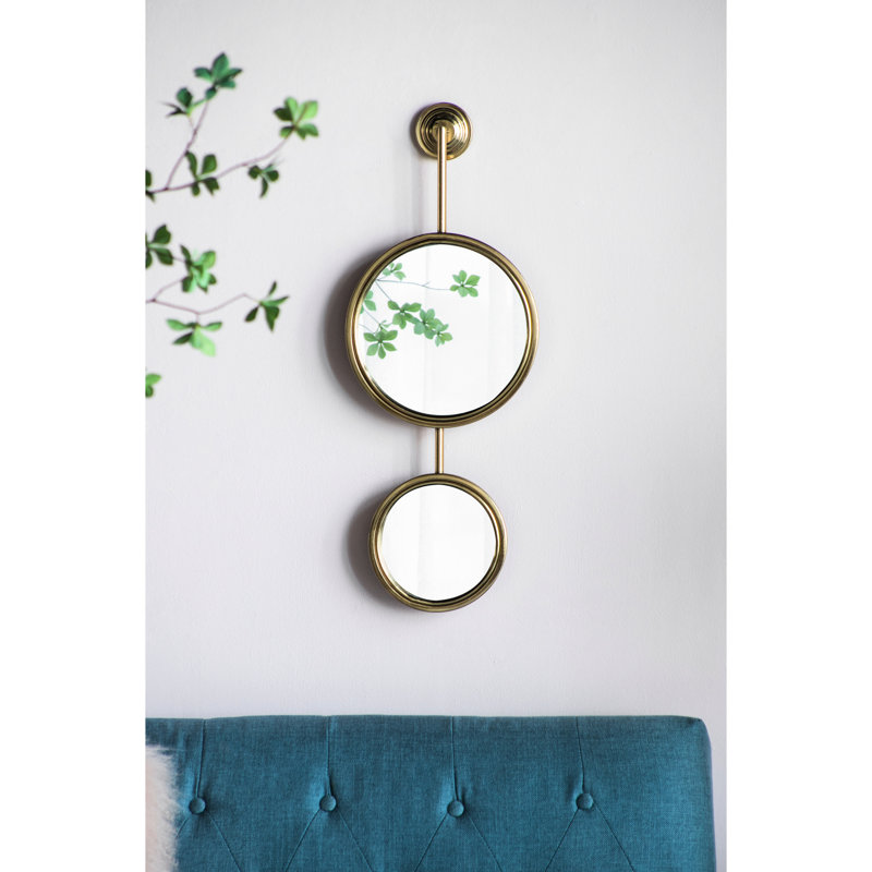 2 miroirs muraux, cadre en fer doré, 11 po x 28,5 po, décor contemporain pour salon, chambre, bureau, entrée, fer