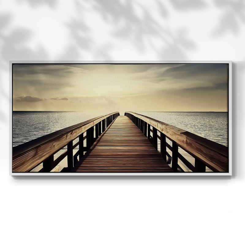 Nautical Series-CCXLII- Framed Gallery Wrapped Canvas -Ready to Hang, 21" H x 41" W, White