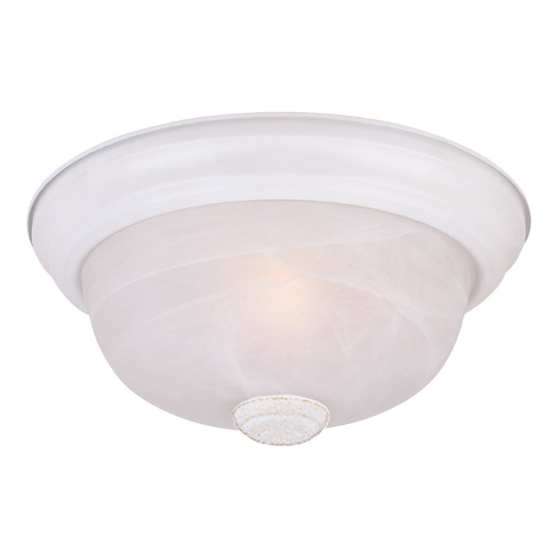 Plafonnier encastré simple Kaylor, Blanc / H 5,5 po x l 15,25 po / albâtre blanc