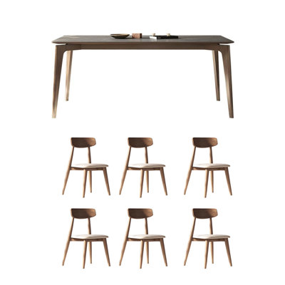 Sintered stone table white ash chairs set durable