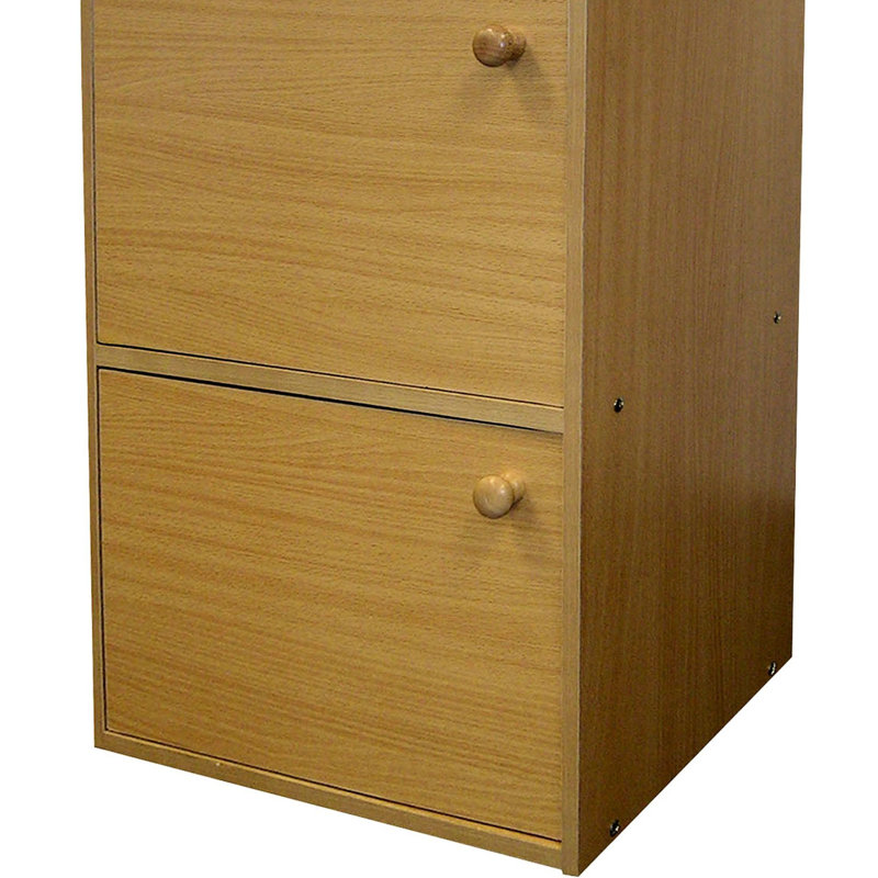 Bibliothèque 24 po en bois 2 avec portes - Laque naturelle pour compléter vos articles pour le bureau, le salon, la pièce pour la table Scratch - Surface en bois d'hévéa