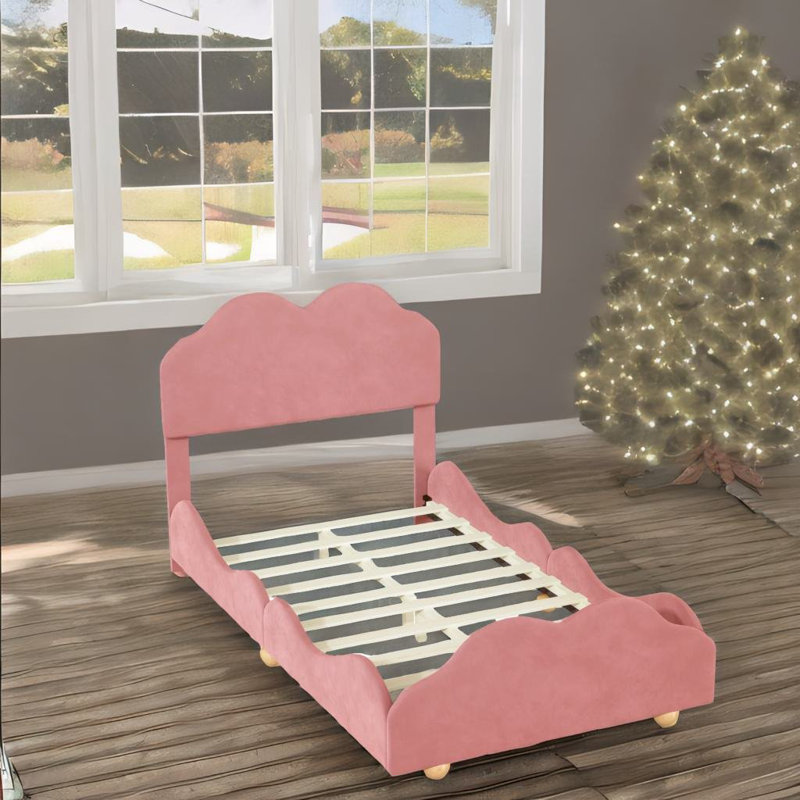 Lit plateforme 39,5 po Naylani, Lit simple, Rose foncé