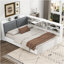 Lit plateforme en bois avec tête de lit, tablettes et 2 tiroirs, blanc-1299759289-1299759288