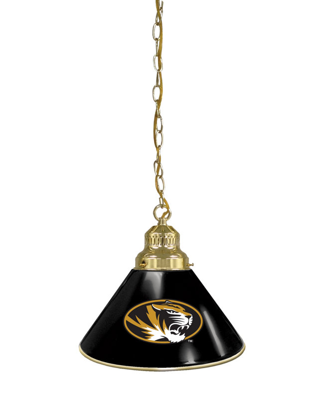 Mini-luminaire suspendu 1 lumière NCAA, Laiton, Tigers de Missouri