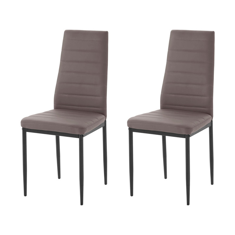 48 cm H Faux Leather Side Chair, Cappucino