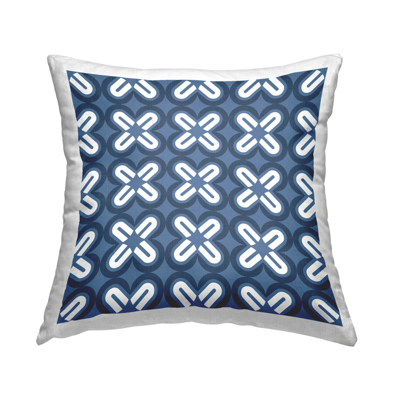 Floral Throw Pillow, Blue