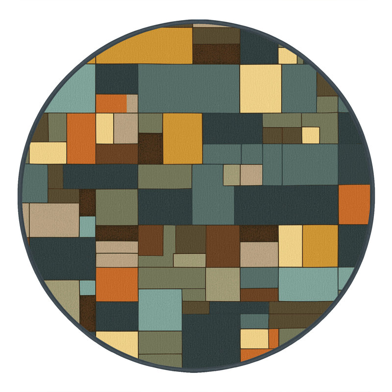 Landscape Layers Rug, Round 5'